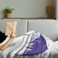 thumbnail image 3 of Hair Salon Soft Flannel Fleece Throw Blanket, Negative Effect of Woman with Short Messy Hair Monochrome Design, Cozy Plush for Indoor and Outdoor Use, 70" x 90", Violet and White, by Ambesonne, 3 of 5