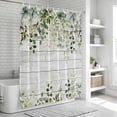 thumbnail image 5 of Green Shower Curtain Set - Standard 72" x 72" Washable Bathtub Curtain with 12 Hooks, Eucalyptus Leaves Waterproof Fabric Stall Shower Curtains for Bathroom/Bathtub Décor, 5 of 6
