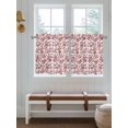 thumbnail image 7 of Half Window Curtain 36 Inches Long, Red Boho Flower Window Treatment Curtain Drapes, Vintage Paisley Farmhouse Pattern Small Tier Curtains for Bathroom Over Sink, 27.5"x36", 2 Panels, 7 of 7
