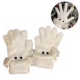 thumbnail image 2 of Knit Lovely Mitten Soft Plush Gloves with Bowknot and Braids Detail for Children and Women Winter Photo Props White, 2 of 4