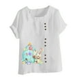 thumbnail image 4 of EGNMCR Womens Plus Size Shirts Fashion Short Sleeve Round Neck Easter Printed Casual Loose T Shirt Pullover Blouse Tops Spring/Summer Sale Clearance, 4 of 5