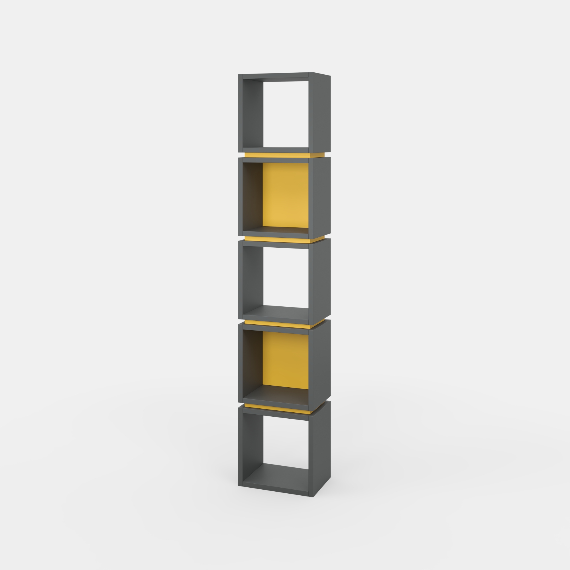 Ada Home Decor Furniture Multiple Tier Open Shelf Anthracite Mustard Braeside Modern Bookcase