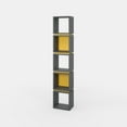 thumbnail image 6 of Ada Home Decor Furniture Multiple Tier Open Shelf Anthracite Mustard Braeside Modern Bookcase, 6 of 7