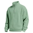 thumbnail image 6 of Chiccall Mens Quarter Zip Sweatshirts Mock Neck Casual Loose Vinatge Textured Knit Pullover Tops for Men, 6 of 7