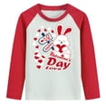 thumbnail image 2 of Little Hand Girls Valentine Top Love Graphic Cotton Dinosaur T Shirts 2Pcs 3T, 2 of 7