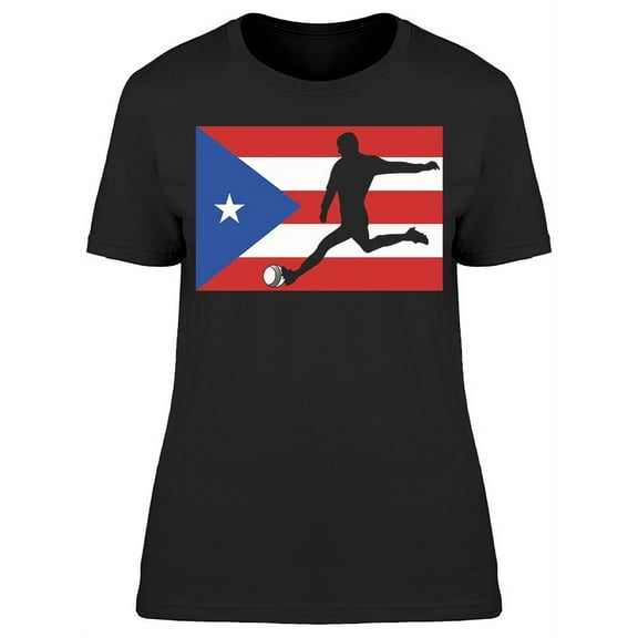 Puerto Rico Football Player T-Shirt Women -Image by Shutterstock, Female XX-Large