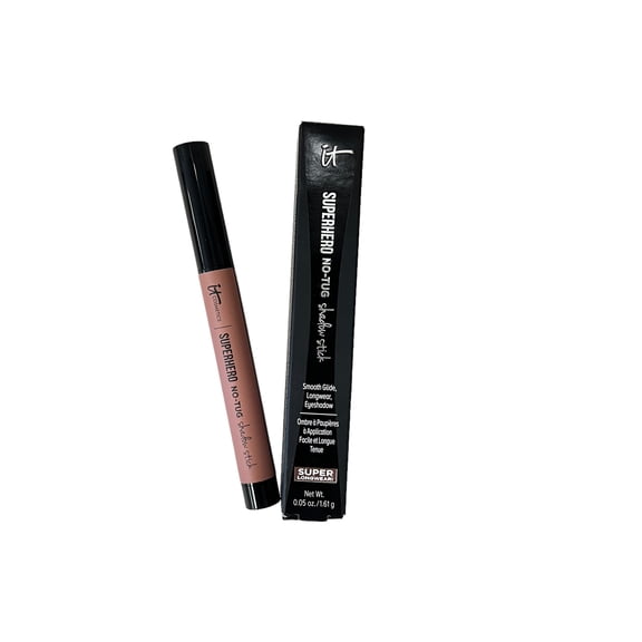 IT Cosmetics Superhero No-Tug Waterproof Eyeshadow Stick, Bare  and  Brave - Muted Matte Pink - Longwear, Blendable Cream Eyeshadow with Built-In Primer - Suitable for Sensitive Eyes - 0.05 oz