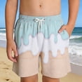 thumbnail image 2 of CUZIBR Boys Quick Dry Swim Trunks Drawstring Elastic Waist Summer Beach Shorts Ice Cream Print Kids Pool Bathing Suit Lightweight Water Swimwear For Toddler,7-Light Blue,5-6 Years, 2 of 4