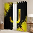 thumbnail image 2 of Manfei Boys Girls Letter Monogrammed J Curtains Pack of 2 (42x84 Each),Sport Baseball Curtains Blackout,Graffiti Splash Bedroom Curtains,Ultra Soft Home Decor, 2 of 6