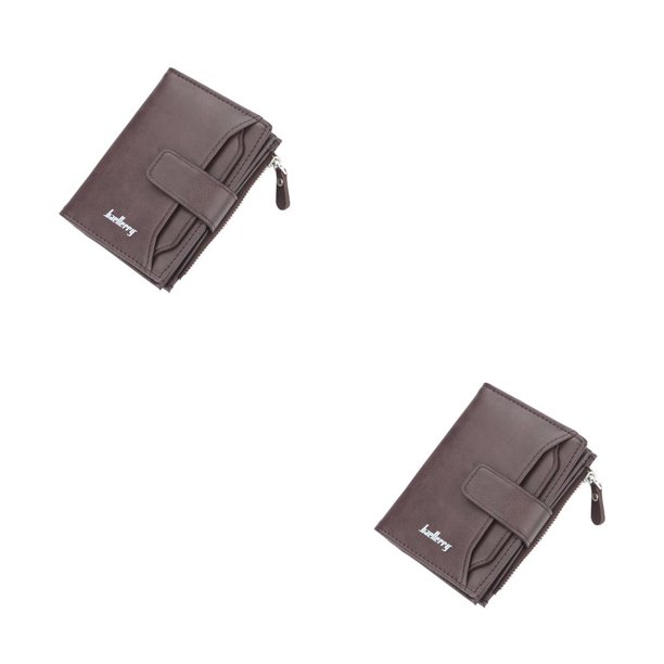 Sonducket Baellerry Hombre Monedero Moda Cartera de cuero Titular de la tarjeta de crédito Monedas en efectivo Monederos Padre Regalos Año Color café 2piezas