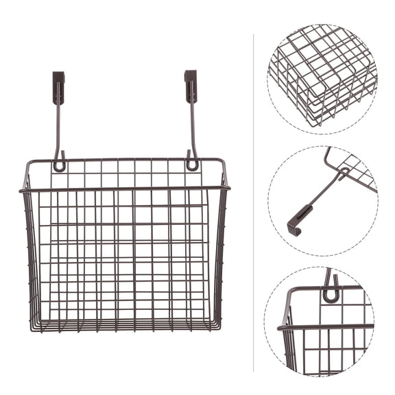 BALAHAPY 1Pc Iron Wire Hanging Basket Storage Rack for Home Cabinet Black