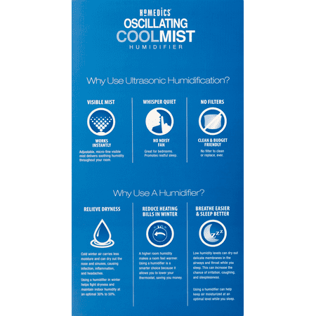 HoMedics UHE-OC1 Oscillating Cool Mist Humidifier