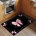 thumbnail image 2 of Rectangle Area Rugs 2 x 3 Ft, Valentine's Day Non-Slip Residential Carpet, Pink Bowknot Ribbon on Black Mother's Day Indoor Crawling Mats Runner Rugs for Living Room/Dining Room/Bedroom, 2 of 8
