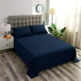 thumbnail image 3 of 400 Thread Count 3 Piece Flat Sheet ( 1 Flat Sheet + 2- Pillow cover ) 100% Egyptian Cotton Color Navy Blue Solid Size King, 3 of 4