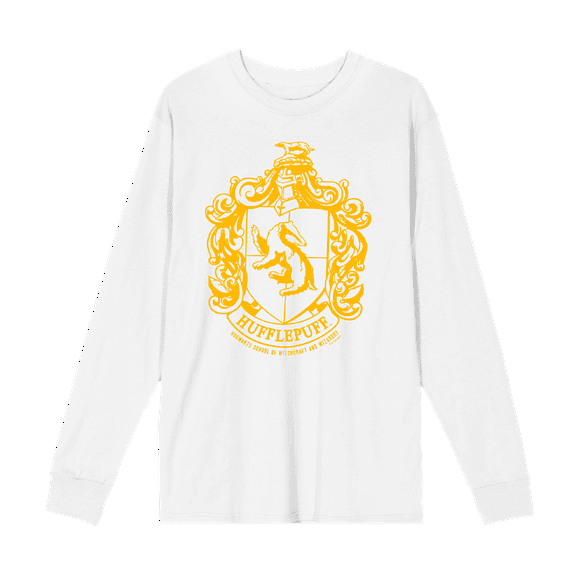 Harry Potter Hufflepuff Crest Long Sleeve Unisex Adult Tee-Medium