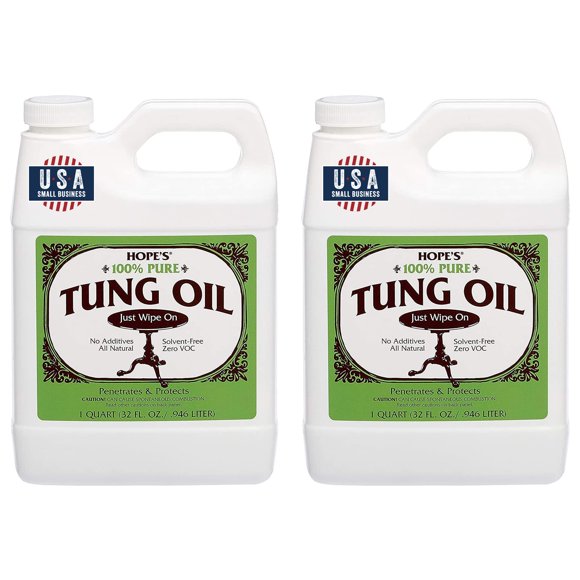 Aceite de tung 100% puro de Hope's para acabado y sellador de madera, 960 ml, paquete de 2
