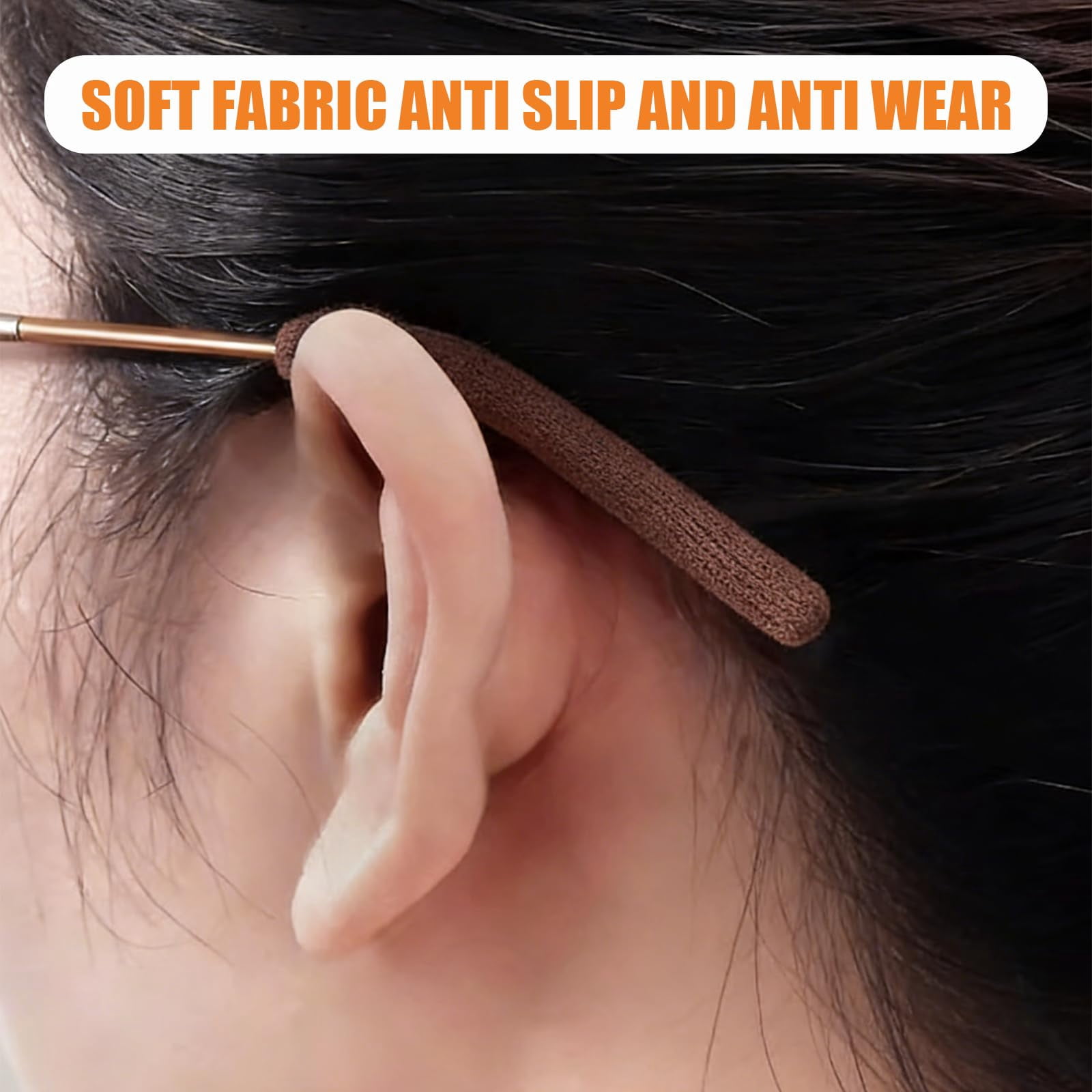 ANNECOSK Knitted Cotton Eyeglass Ear Grips – Anti-Slip Comfort Cushions for Glasses, Sunglasses & Readers, 2 Pairs