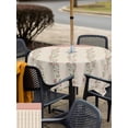 thumbnail image 5 of Outdoor Tablecloth with Umbrella Hole for Patio/Picnic/Party/Camping, Spring Pink Floral Waterproof Table Cloth Square Cover Washable, Vintage Farmhouse Flowers Art (54"x 54"), 5 of 8