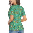 thumbnail image 3 of Xecao Funny Animals in Jungle for Women's V-Neck T-Shirts-Elegant Half-Sleeve Tops Perfect for Summer-X-Large, 3 of 5