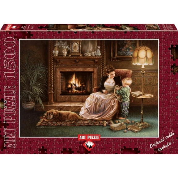 Serenity By The Fireplace 1500 Piece Puzzle