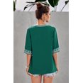 thumbnail image 1 of ABPHQTO Blusa de Mujer Verde Chic Boho Escote en V Media Manga, 1 of 5