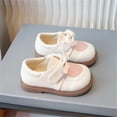 thumbnail image 5 of Girls' Heart Rhinestone Bow Flat Shoes, Soft Sole Casual Mary Janes, Ideal for Daily School Outfits, Weekend Strolls and Small Gathering Occasions Beige a 18-24 Months, 5 of 9