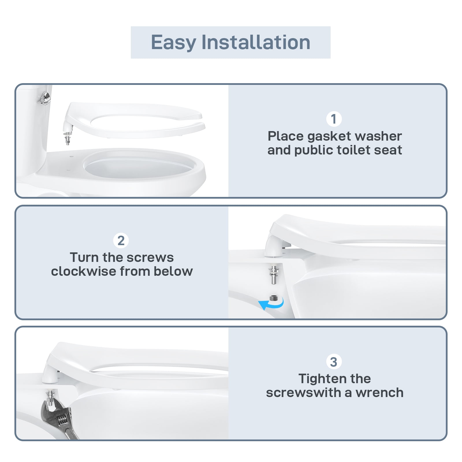 Heavy Duty Open Front Commercial Toilet Seat – Elongated Design, Easy Install & Clean, Durable for High-Stream Restrooms