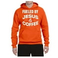 thumbnail image 2 of Fueled by Jesus and Coffee Funny Christian | Mens Inspirational/Christian Hooded Sweatshirt Graphic Hoodie, Orange, Large, 2 of 3