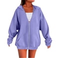 thumbnail image 2 of BODOAO Womens Zip Up Hoodies Plus Size Long Sleeve Hooded Sweatshirts Fall Winter Casual Fashion Jacket with Pockets Fall Y2K Clothes Casual Comfort Jackets Coats Zipper Fall Winter Sweatshirts, 2 of 5