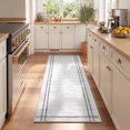 thumbnail image 3 of Garvee 2'x6' Modern Solid Runner Rug Washable Line Edge Carpet, Non-Slip Low Pile Indoor Rug for Hallway Bedroom Kitchen, Gray, 3 of 7