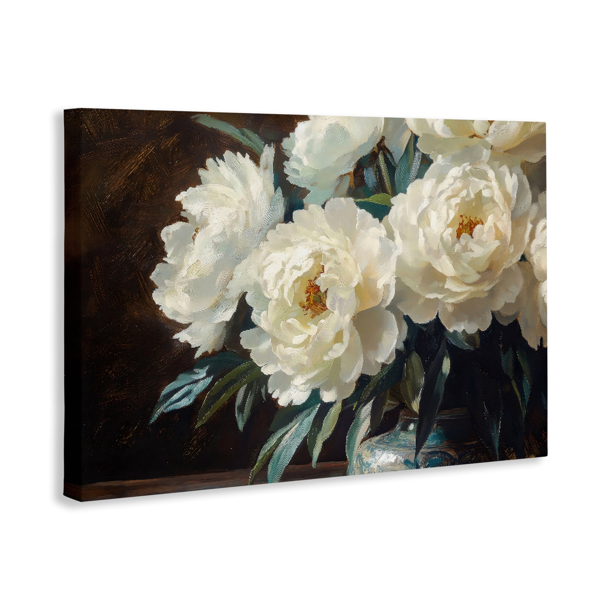 Stupell Industries Large Moody White Floral Canvas Wall Art, design by Petal Prints Design