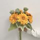 thumbnail image 1 of XmhyTop-A Flores artificiales, 1 pieza de girasol simulado, ramo de girasol falso de tela y plástico para decoración de la puerta principal de la sala de estar del hogar, amarillo claro, 1 of 5