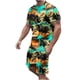 thumbnail image 2 of Camisas de verano Kakina CMSX para hombre, liquidación, conjunto de 2 piezas de camiseta informal de manga corta y pantalones cortos deportivos ajustados., 2 of 5