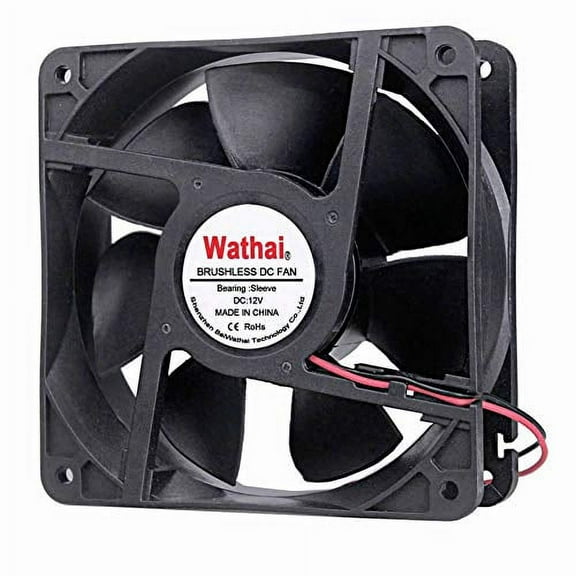 Wathai 2Pin 120mm x 38mm 12V DC Brushless Cooling Fan High Airflow Cooler Fan