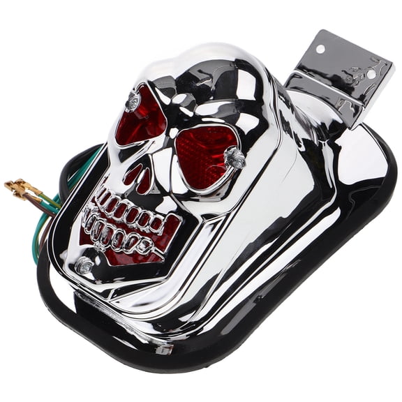 BESTYASH Motorcycle Highway Skull Lights Silver ABS 1Set