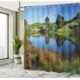 thumbnail image 4 of Ambesonne Hobbits Shower Curtain, Hobbit Land Village House, 69"Wx70"L, Green Blue, 4 of 4