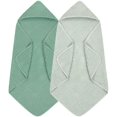 thumbnail image 1 of Tian Qi 2 Pack Hooded Baby Towels, 100% Muslin Cotton Bath Towel for Babies, Newborn, Infant and Toddler, Absorbent Soft Baby Bath Towel with Hood, Boy and Girl Bath Essentials Green+grey Green+grey, 1 of 1