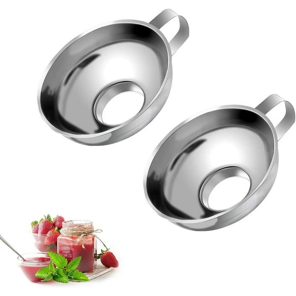 2 Pcs Iave Funnels, Stainless Steel Funnels, Jam Funnels, Wide Opening Funnels