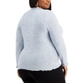 thumbnail image 2 of REBELLIOUS ONE Chandail à Col Roulé à Manches Longues pour Femmes, Bleu Pâle, Extensible, Côtelé, à Bord Festonné, Grande Taille2X, 2 of 2