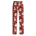 thumbnail image 7 of WTOBBY Women's Fashion Loose Fit Christmas Snowman Print Pajama Pants, Casual Sleepwear with Drawstring Elastic Waist, Comfortable Straight Leg for Yoga and Lounge,Red S, 7 of 7