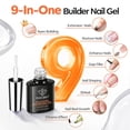 thumbnail image 3 of modelones Builder Nail Gel, Ultra Clear Builder for Nails No Top Coat Needed, Glossy Jelly Finish, C-Curve Sculpting, 9-in-One LED Lamp Cured Color Gel Polish for Quick Diy Salon No-Wipe, 3 of 10