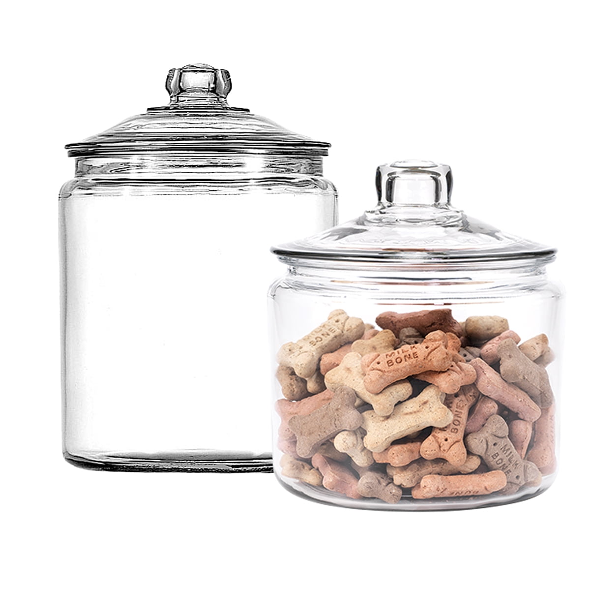 Anchor Hocking Heritage Hill Clear Glass Jars, Multipack: (1) 1-Gallon and (1) 3 Quart