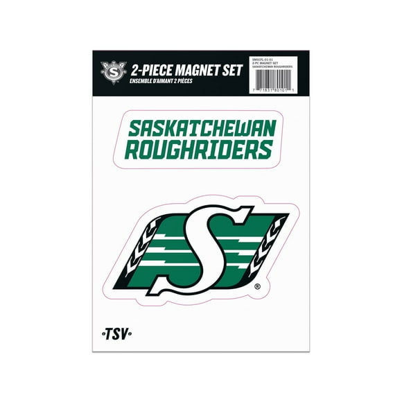 The Sports Vault Saskatchewan Roughriders 2Pc Aimants Ensemble de 2 pièces
