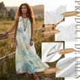 thumbnail image 6 of Xoenoiee Starfish Coral Print Women's Linen-Like Maxi Dress 2026 Summer Beach Vacation Boho Dress Loose Scoop Neck Long Sundresses Loose Sleeveless Tank Dress with Pockets, Size M, 6 of 7