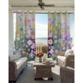 thumbnail image 4 of Teal Spring Floral Blackout Curtains 45 Inches Long for Bedroom, Modern Oil Painted Daisy Botanical Thermal Insulated Room Darkening Black Out Window Curtain Panels Grommet Drapes for Living Room, 4 of 8