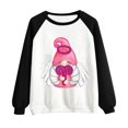 thumbnail image 2 of Gibobby Divertidas Sudaderas Sudadera con capucha informal sin sombrero con cuello redondo y mangas raglán con estampado divertido del día de San Valentín para mujer (Negro, XL), 2 of 5