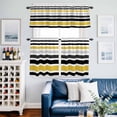 thumbnail image 2 of Yellow Black Stripe Kitchen Curtains Sets for Windows 24 Inch Length, Modern Abstract Art Coarse Striped Rod Pocket Window Treatments Tier Curtains and Valances Set for Bedroom/Bathroom, 2 of 8
