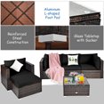 thumbnail image 5 of Costway 6PCS Patio Rattan Furniture Set Cushion Sofa Coffee Table Ottoman Black, 5 of 10