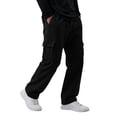 thumbnail image 2 of Cargo Sweatpants for Men Fleece Lined Baggy Joggers Relaxed Fit Straight Leg Open Bottom Active Athletic Pants, 2 of 4