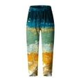 thumbnail image 5 of Pantalons pour Femmes Mode Été Décontracté Ample avec Poches Imprimé Jaune TG, 5 of 5